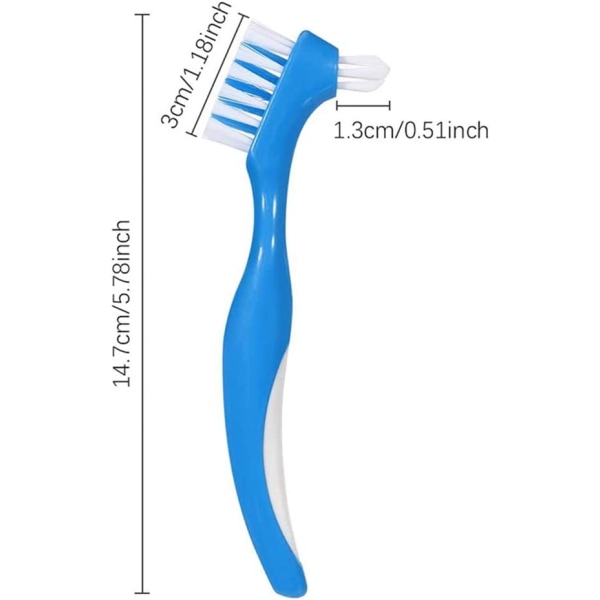 Sæt med 12 stive tandbørster til proteser
