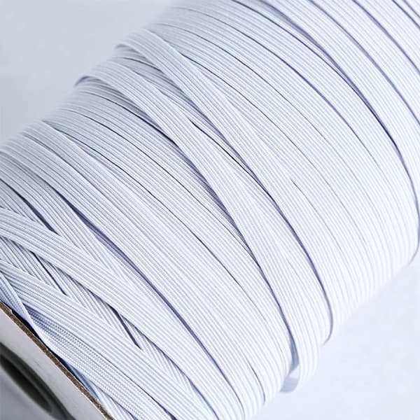 Flettet elastisk bånd, hvit elastisk snor — 0,3 cm x 180 meter