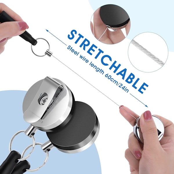 2-pack Heavy Duty Retraktil Pennahållare, Perfekt Grepp för Ma