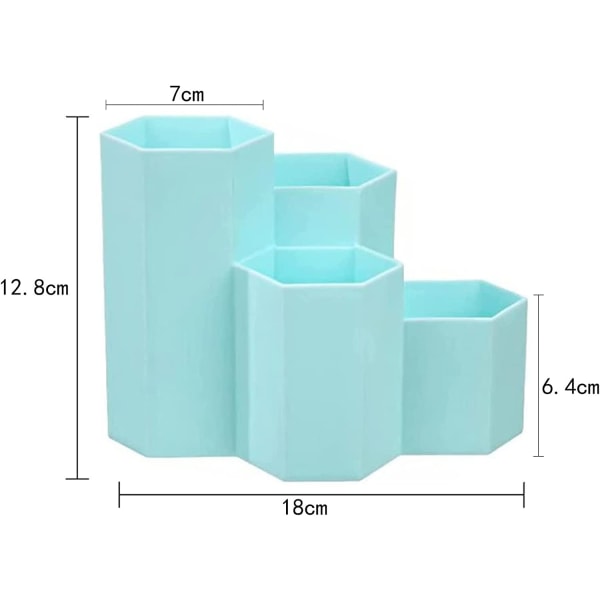 Grøn-1pc Stationery Pen Holder, Hexagonal Pen Holder, Plastic P