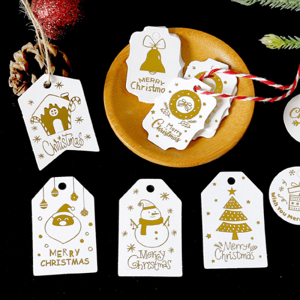 100 stykker julekraftpapir gaveetiketter Heng etiketter Snowflake