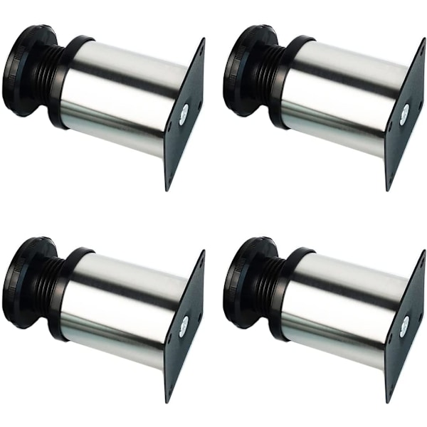 4X Møbelben, Justerbare Fødder Møbelben - Krom Metal