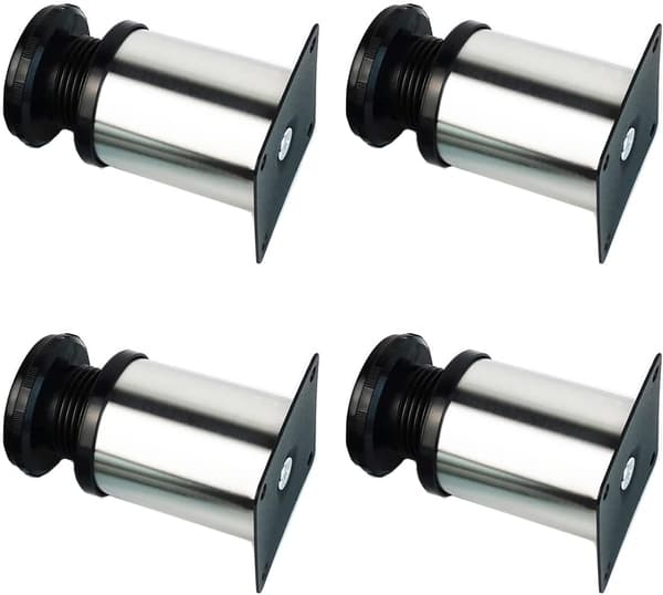 4X Møbelben, Justerbare Møbelben - Krom Metall