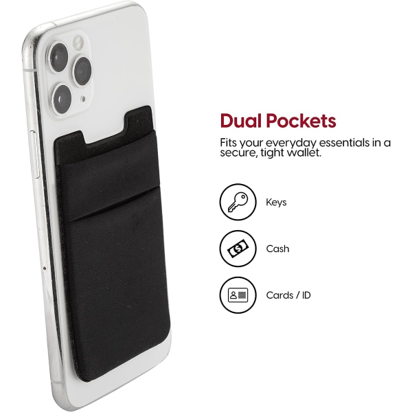 Mobiltelefon kredittkortholder, selvklebende lommebok, selvklebende lomme -