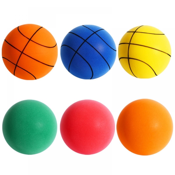 (Blå, 18 cm) Obelagd skumgummi tyst basketboll, tyst