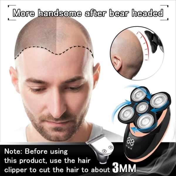 Elektrisk barbermaskine til mænd, hårtrimmer Trådløs elektrisk barbermaskine  5 i 1bf1 | Fyndiq