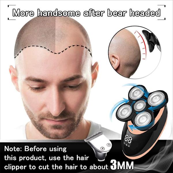 Elektrisk shaver til mænd, hårklipper trådløs elektrisk shaver 5 i 1