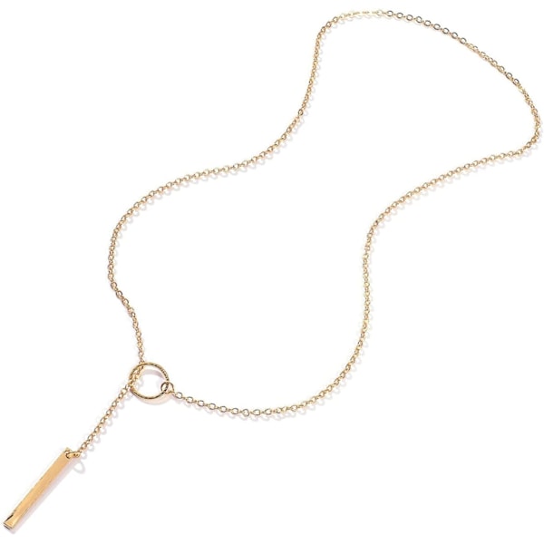 Guldkedja Choker Enkel Personlig Metallring Hänge Present Till