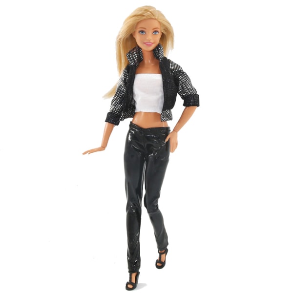 Barbie modedräkt, 4 delar, 4 docktillbehör, för kap
