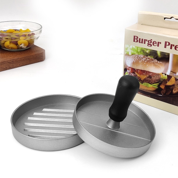 Non-Stick Burgerpresse i Aluminium - Hamburger Patty Maker til Grill