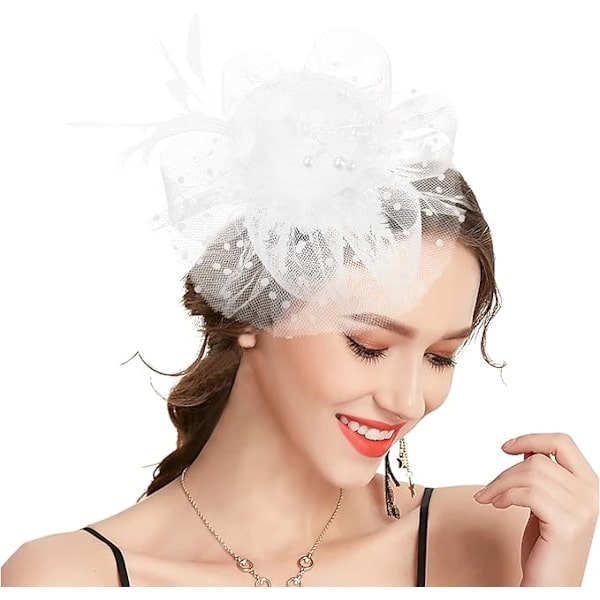 Hvid - Hat, bandana og tekopholder med blomster og mesh-rib