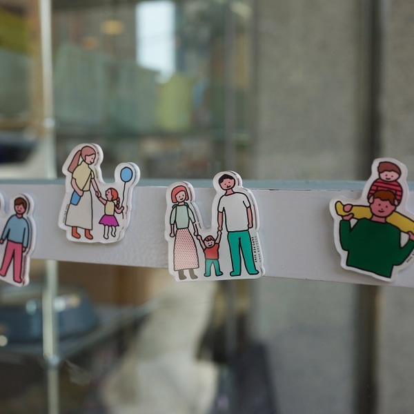 4-delt sørkoreansk familiekjøleskapsklistremerke for hjemmet