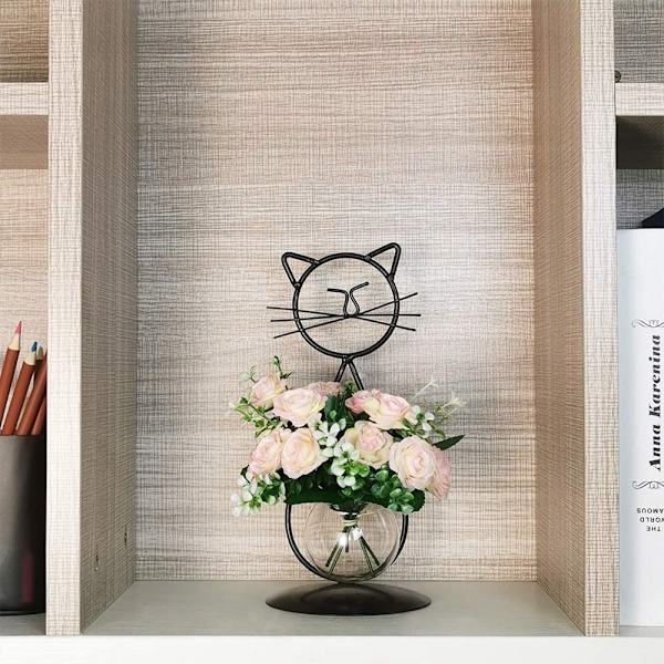 Skrivbordsvas i glas, modern kreativ kattväxtter