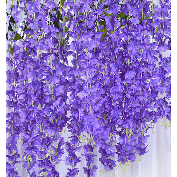 12 salattu ja pidennetty wisteria-simulaatiokeppi kukkia