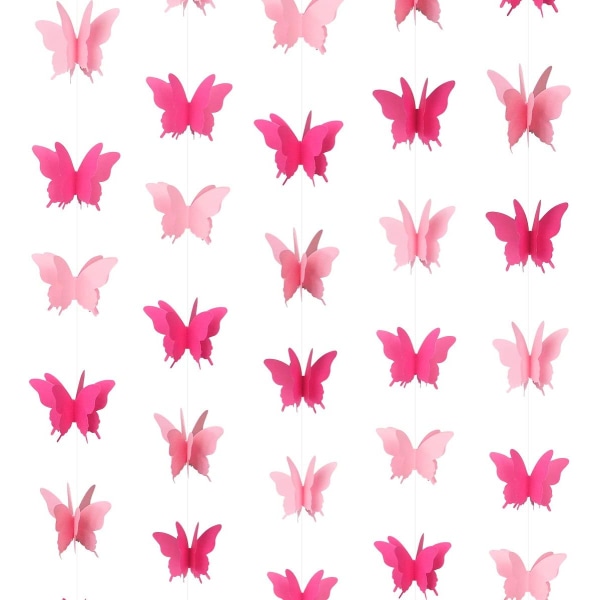 5 perhosta riippuvat seppeleet 3D-paperin värinen lippujuhlat d