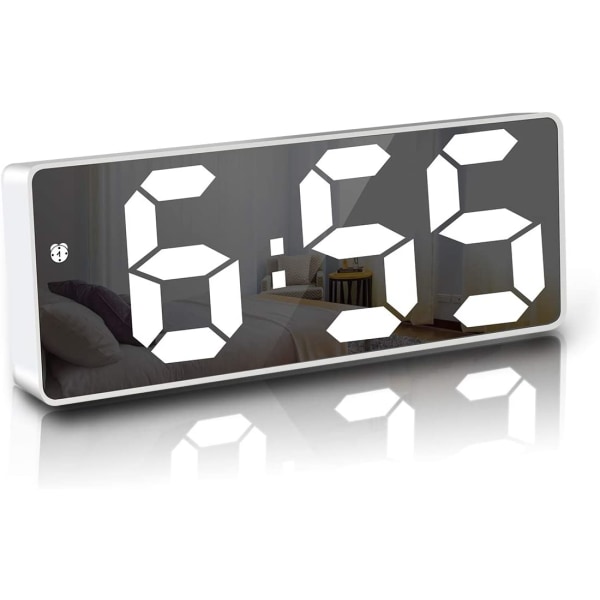 Digitaalinen herätyskello, 6,7" LED-peili Digitaalinen kello yöhälytin