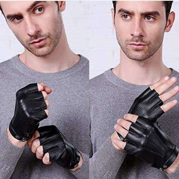 1 par halvfingerhandskar, herr, höst och vinter, tunna,