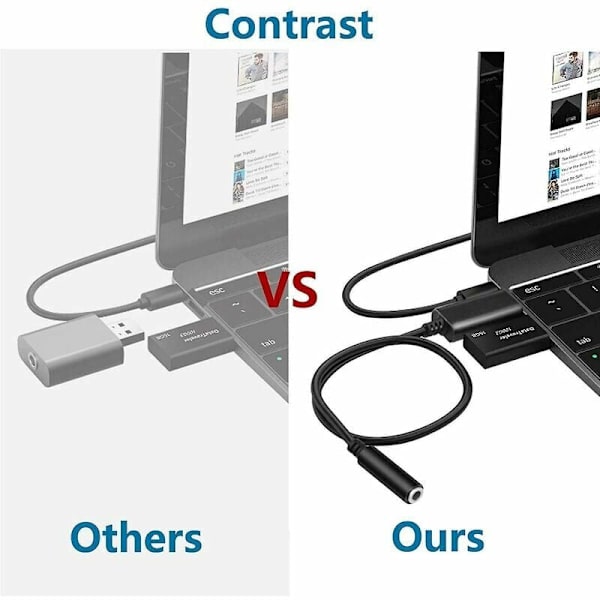 USB-lydadapter, USB til 3,5 mm lydjacksadapter, USB-ekstern
