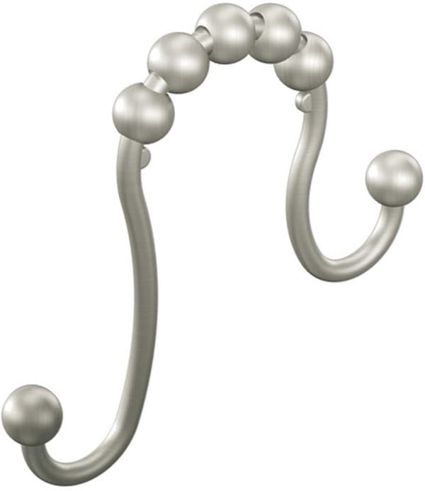 Duschdraperiring, borstad nickel, 12-pack