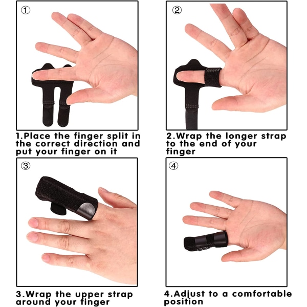 4 stykker Finger Skinne Ortotics for Extension Arthritis Mallet