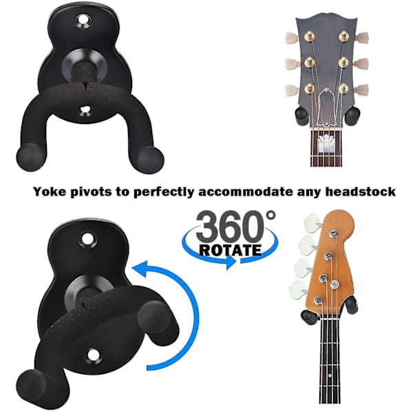 Set med 1 akustisk elektrisk gitarr väggfästen bas ukulele klassi