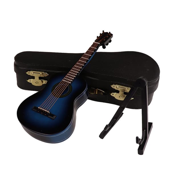 Miniature Guitar Træ Model Musikinstrument Display wit