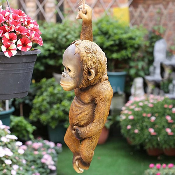 2 st Resin Monkey Climbing Hanging Resin Monkey Statue Garde