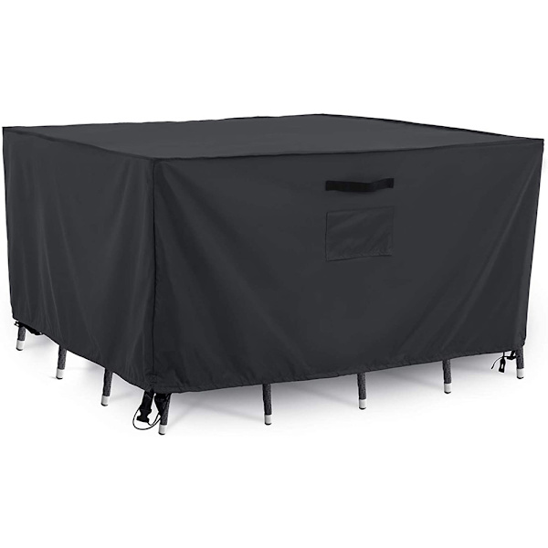 123*123*71cm, Sort Vandtæt Udendørs Patio Bord Møbelsæt