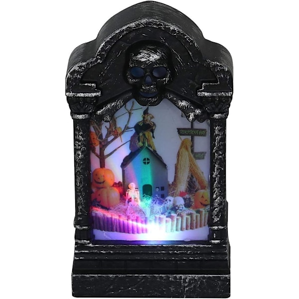 2 stk. Halloween stearinlys LED Horror Lampe Skelet Gravsten