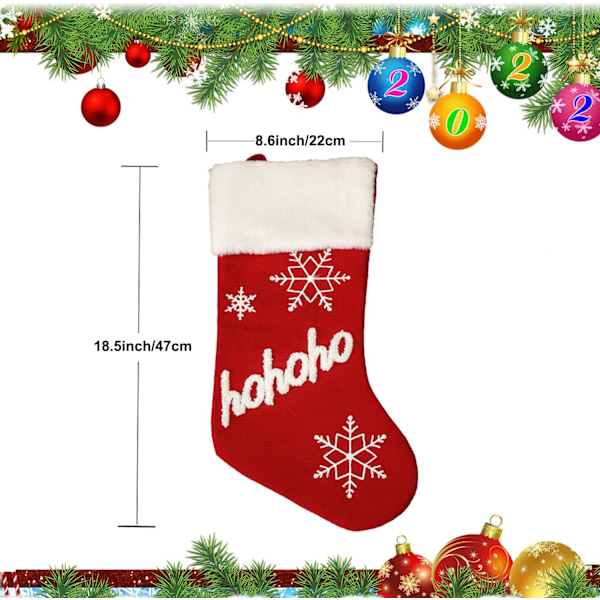 HOHOHO Julstrumpor 1-pack, 18 tum Plysch Stora Chris