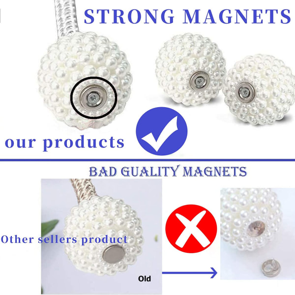 Magnetiske gardinbindinger, 6 stykker gardinbindinger, magnet