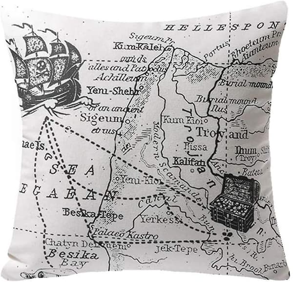 4 stycken kuddfodral Svart och Vit Segling Navigationskompass D