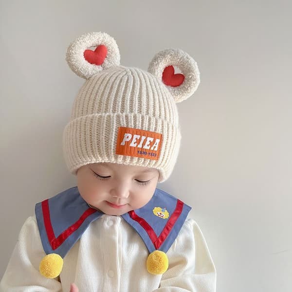 Børne hue Efterår og vinter ny baby pullover hue Tyk