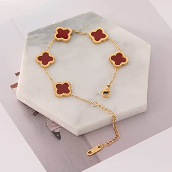 Rødt motelinkarmbånd for kvinner,Søte enkle armbånd Jewelr