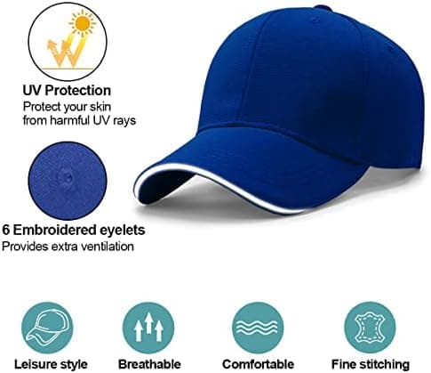 Baseball Cap, Unisex Justerbar Panel Solhat, Golf Caps Sport