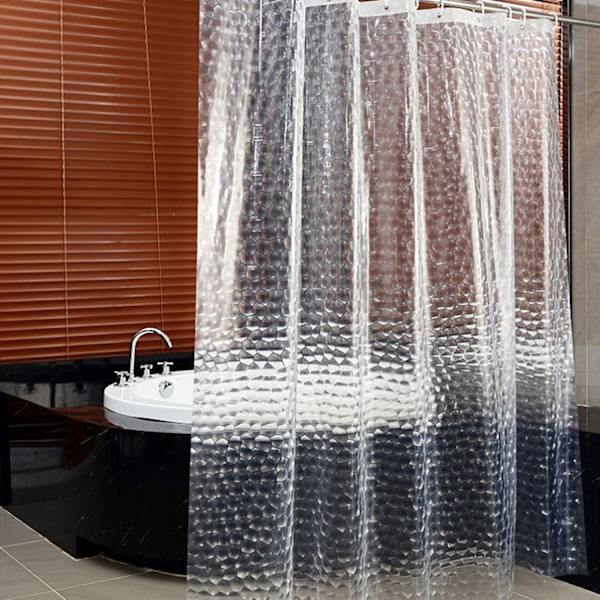Transparent bruseforhæng, 180x180cm 3D bruseforhæng badeværelse