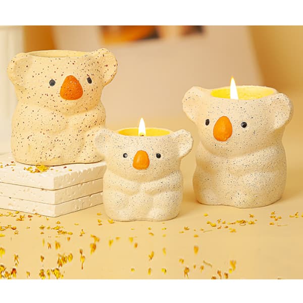 Duftlys med Koala i Resin - Off-White - 1 stk
