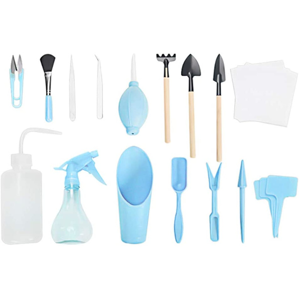 Trädgårdsredskap set, mini inomhus trädgårdsredskap set, komplett verktygssats,