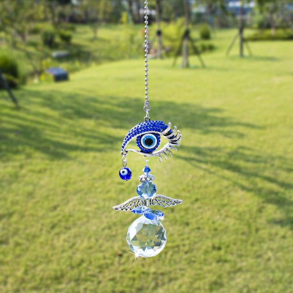 Riippuva Crystal Angel Suncatcher Blue Evil Eye (12.5in) Protecti