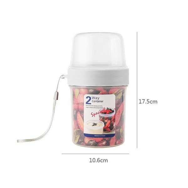 560 ml + 310 ml, yoghurtmugg, matbehållare med försegling och lock