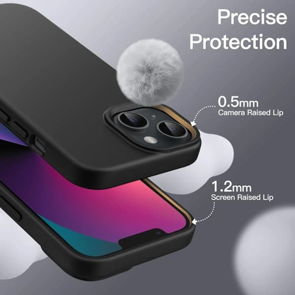 Kompatibelt iPhone 13 Sort Mat Blødt Telefoncover - 1 stk