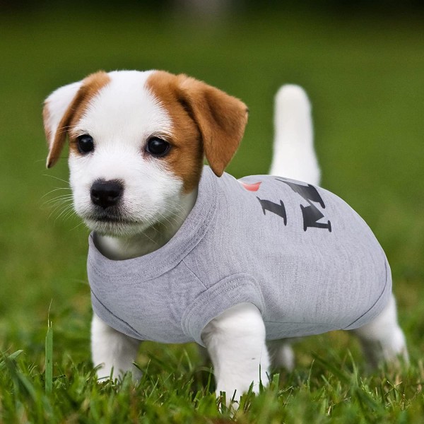 3-delers hunde-t-skjorte med valp-trykt skjorte pustende kjæledyrklær
