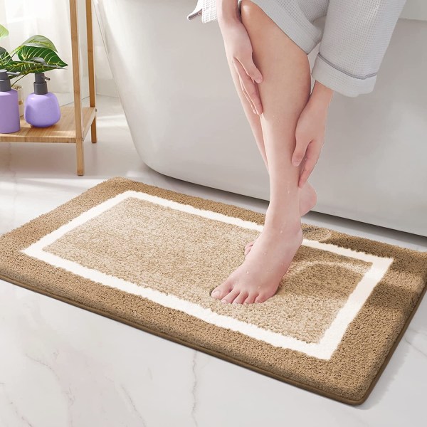 Non-Slip Bath Mat,Soft Microfiber Bath Mat,Machine Washable Abso