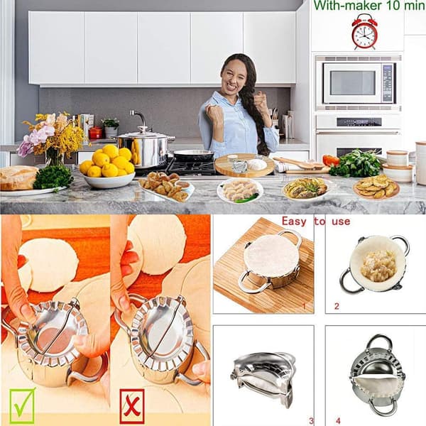 2 rustfrie ravioli-maskiner, wonton-form, dump