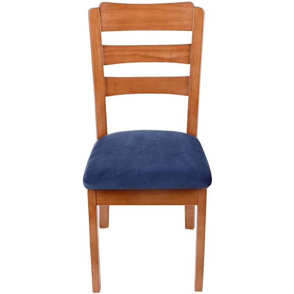 Sammetsstolsöverdrag för matstolar, set om 4, stretchiga matstolsöverdrag