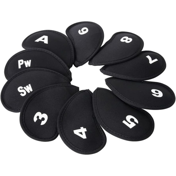 Black - Golf Club Covers, 10 pcs Golf Club Head Covers Golf Club