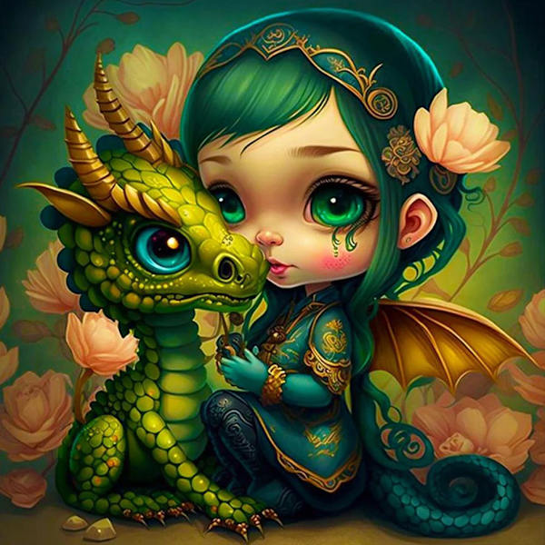 30x40cm 5D DIY Diamantmaleri Full,Serie Cartoon Girl#N,DIY Dia