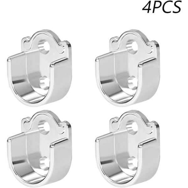 4 Pack Flanged Rod Brackets（19mm）, Zinc Alloy Curtain Rod Holder