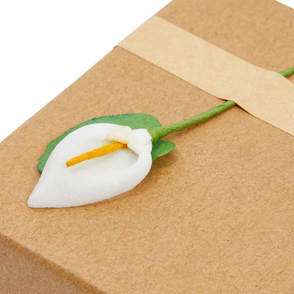 Lily Flower Kraft papirbokser med lokk for smykker, Party F
