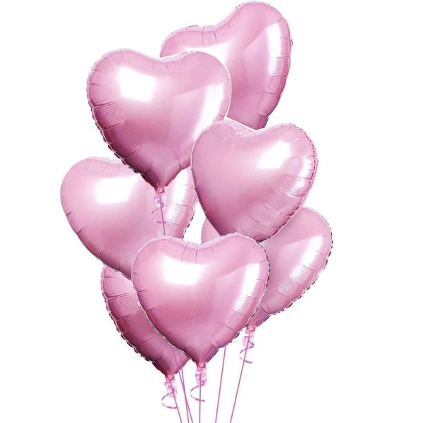 25 delar 18 (rosa) tum hjärtformad ballong för bröllopsförlovning